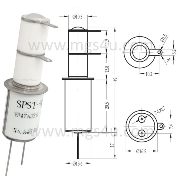 Greenstone VF47A334 Vacuum Relay Drawing 800x800 - Max-Gain Systems Inc