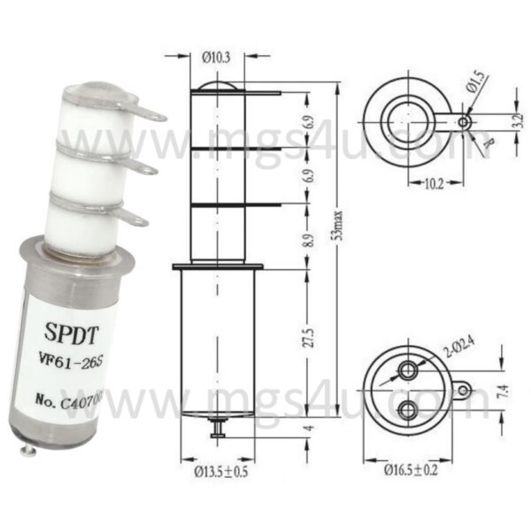 Greenstone VF61-26S Vacuum Relay Drawing 800x800 - Max-Gain Systems Inc