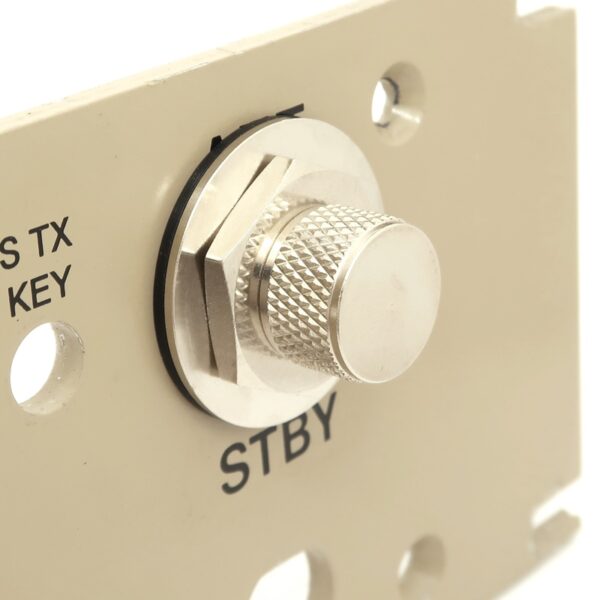 Type N female to Type N female 1.75 inch Bulkhead Mount Adapter 7318-N-B-175-PRO Installed in plate with caps installed - Max-Gain Systems Inc