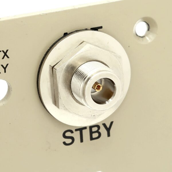 Type N female to Type N female 1.75 inch Bulkhead Mount Adapter 7318-N-B-175 PRO installed in plate - Max-Gain Systems Inc