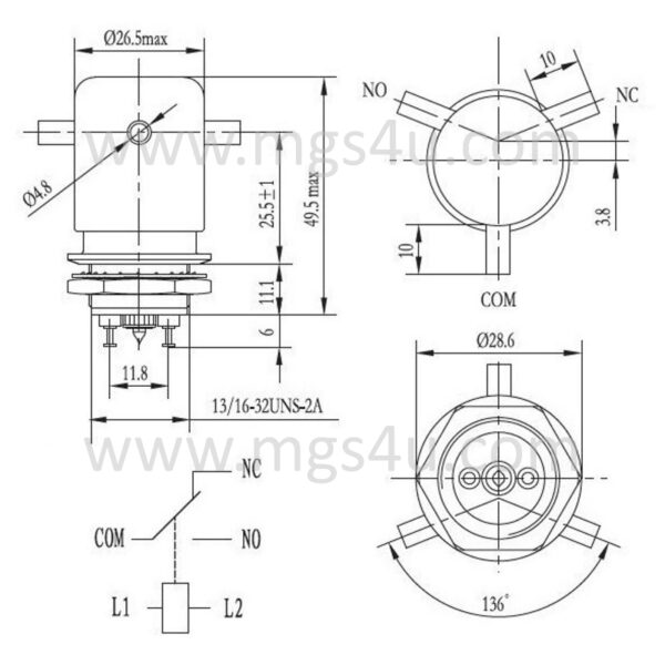 Greenstone VC-15SP Vacuum Relay Drawing - Max-Gain systems, Inc