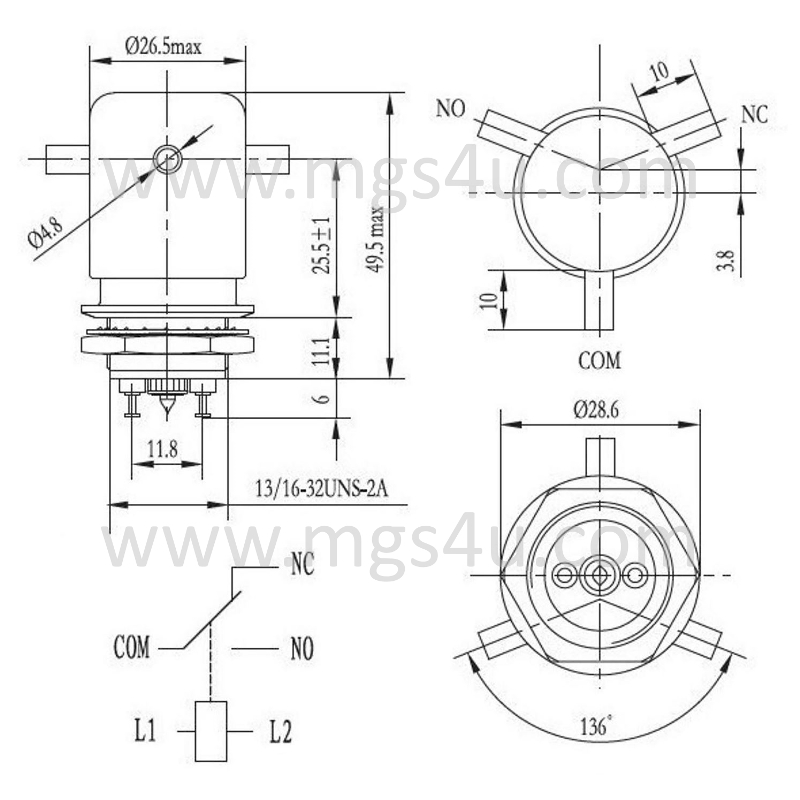 Greenstone VC-15SP Vacuum Relay Drawing - Max-Gain systems, Inc