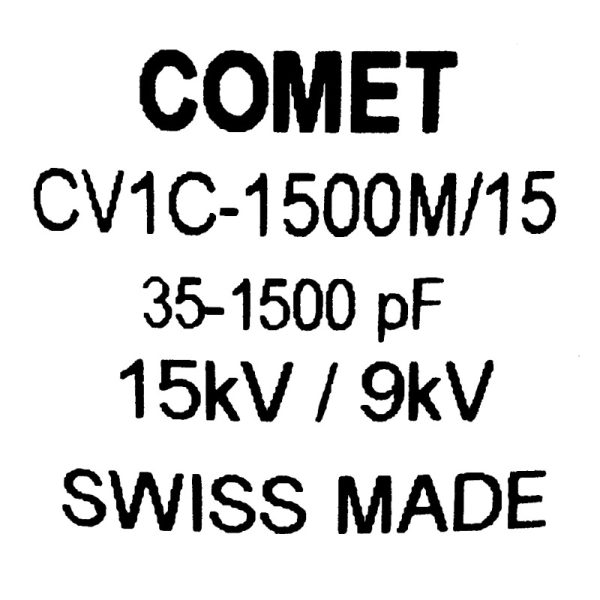 Comet CV1C-1500M15 Label - Max-Gain Systems, Inc