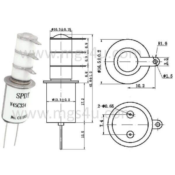 Greenstone V45C334 Vacuum Relay Drawing 800x800 - Max-Gain systems, Inc