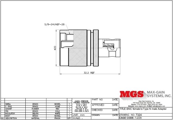 BNC female to Type N male Adapter - Image 5