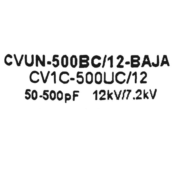 Comet CVUN-500BC12-BAJA or CV1C-500UC12 Label - Max-Gain Systems, Inc