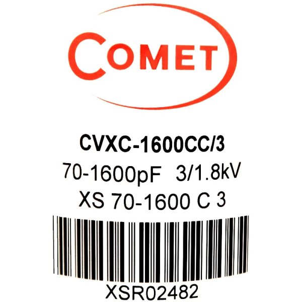 Comet CVXC-1600CC3 Label - Max-Gain Systems, Inc