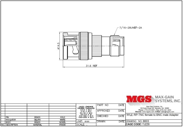 RP-TNC female to BNC male Adapter - Image 5