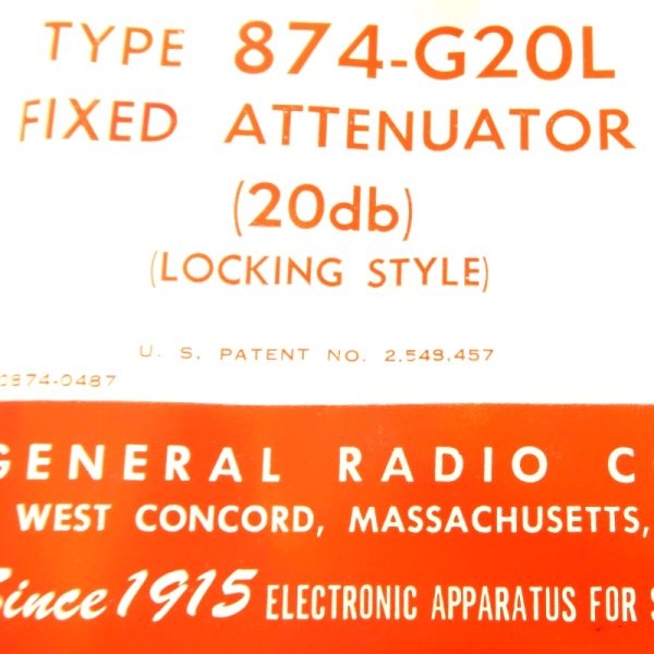 874-G20L Type 874-G20L Fixed Attenuator 20db Locking Style - Max-Gain Systems, Inc
