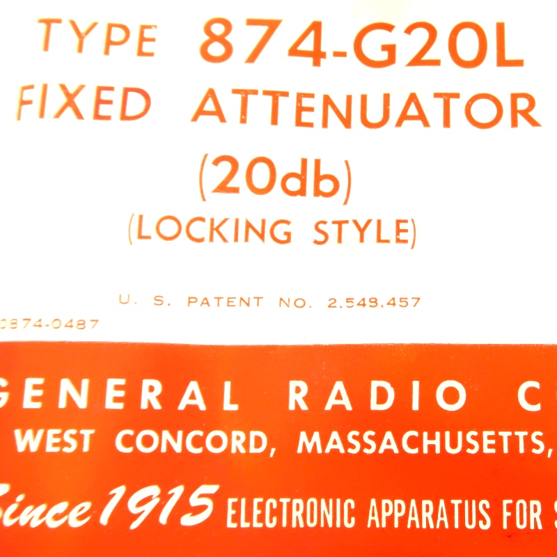 874-G20L Type 874-G20L Fixed Attenuator 20db Locking Style - Max-Gain Systems, Inc