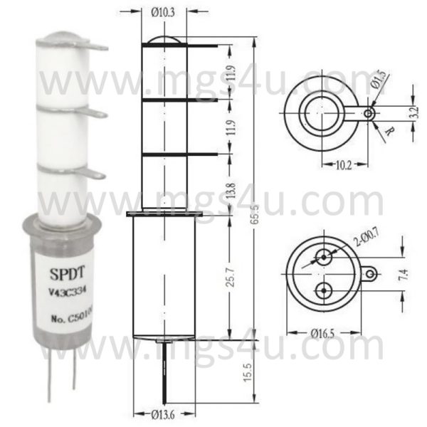 Greenstone V43C334 Vacuum Relay Drawing 800x800 - Max-Gain Systems, Inc