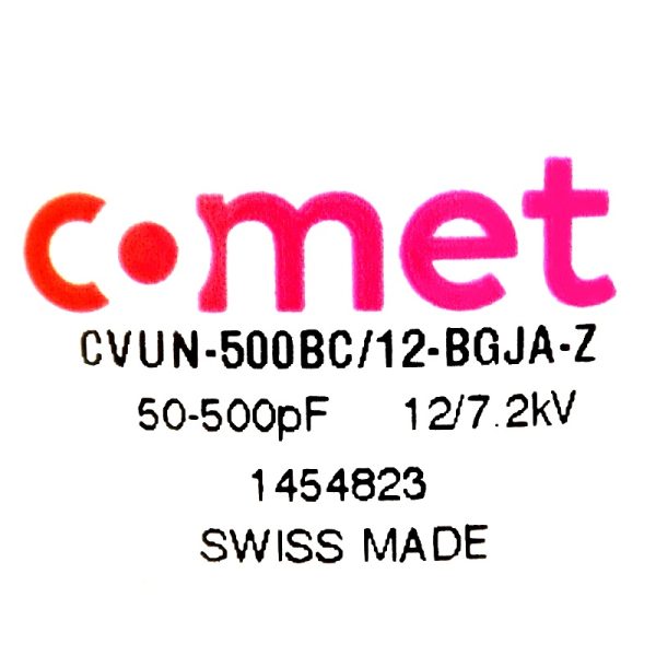 Comet CVUN-500BC12-BGJA-Z Label - Max-Gain Systems, Inc.
