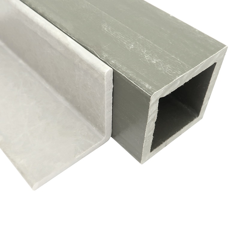 ST-2-QTR 2 inch On-Side Square Tube with 0.25 inch WALL matches side length with ANG-2-2-1875 2x2 inch On-Side 0.1875 Wall Fiberglass Angle 800x800 - Max-Gain Systems Inc