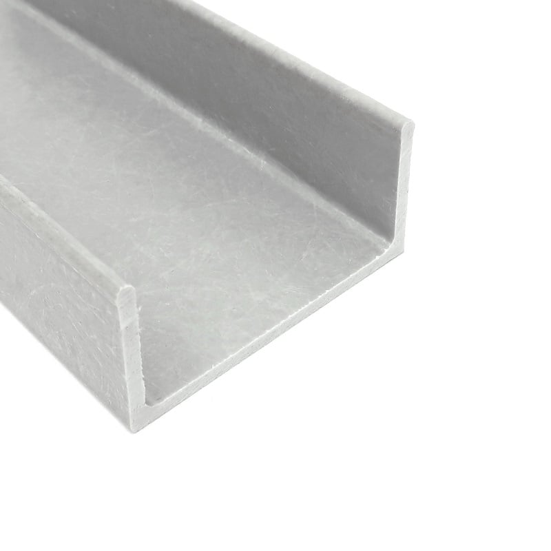 CHN-2916-1218-125-S 2.563 On-Side x 1.219 On-Side x 0.125 inch WALL Fiberglass Channel laying flat 800x800 - Max-Gain Systems, Inc.