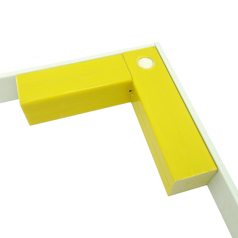 1.25 inch On-Side Square 90 Degree Angle Connector used with 1.25 inch x 0.1875 inch Fiberglass Flat Strip Solid Rectangle 800x800 - Max-Gain Systems, Inc.