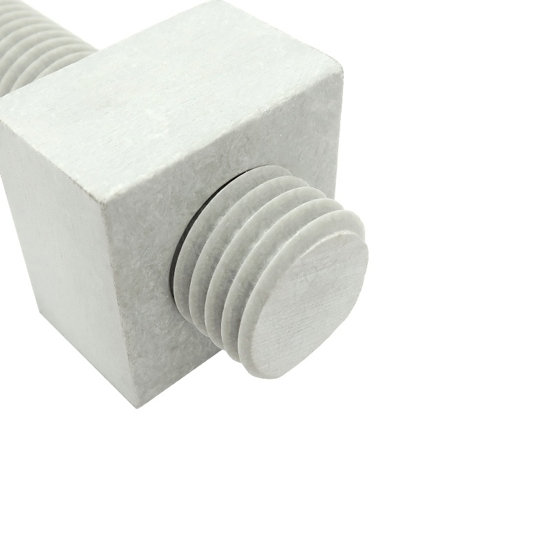 ATR-1-8UNC 1 inch x 8UNC Fiberglass All Thread Rod with SQN-1-8UNC 1 inch x 8UNC Fiberglass Square Nut 800x800 - Max-Gain Systems, Inc.