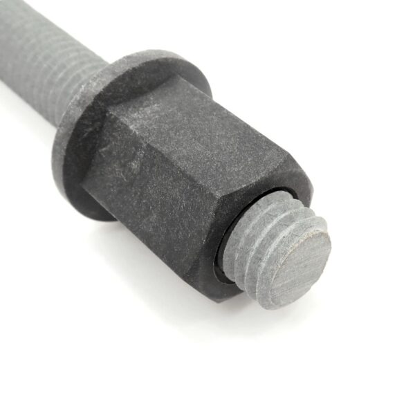 ATR-58-11UNC 0.625 inch x 11UNC Fiberglass All Thread Rod with FHN-58-11UNC 0.625 inch x 11UNC Fiberglass Reinforced Polyurethane Flanged Hex Nut 800x800 - Max-Gain Systems, Inc.