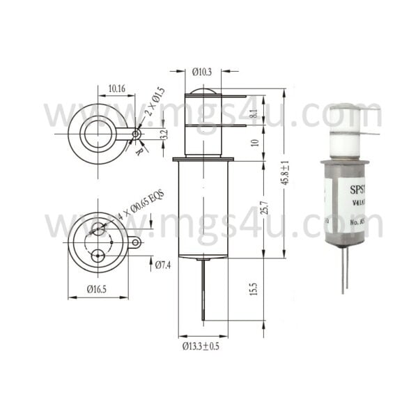 Greenstone V41A334 Vacuum Relay Drawing 800x800 - Max-Gain Systems, Inc.