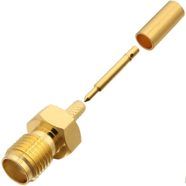 RP-SMA female Crimp Connector for RG-174, RG-316, LMR-100A, and other 0.110 Inch OD Coax 8896-RPSMA-174 v2 800x800 - Max-Gain Systems, Inc.