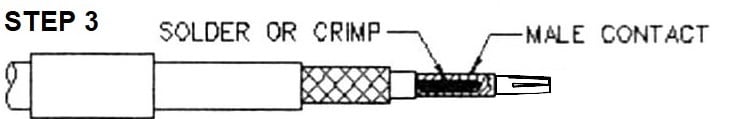 RP-SMA male Crimp Connector for RG-174, RG-316, LMR-100A, and other 0.110 Inch OD Coax 8895-RPSMA-174 installation guide step 3 - Max-Gain Systems, Inc.