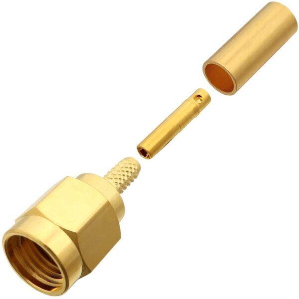 RP-SMA male Crimp Connector for RG-174, RG-316, LMR-100A, and other 0.110 Inch OD Coax 8895-RPSMA-174 v2 800x800 - Max-Gain Systems, Inc.