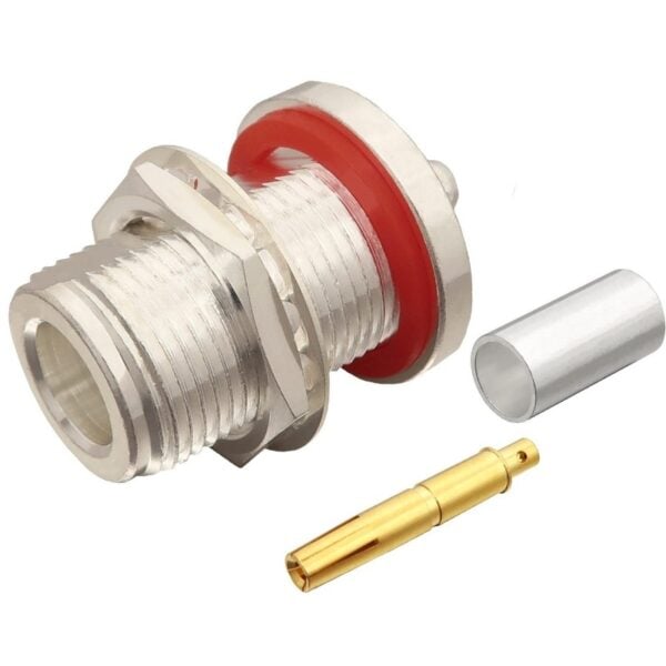 Type N Female Bulkhead Crimp Connector for RG-58, LMR-195 7307-N-58 800x800 - Max-Gain Systems, Inc.