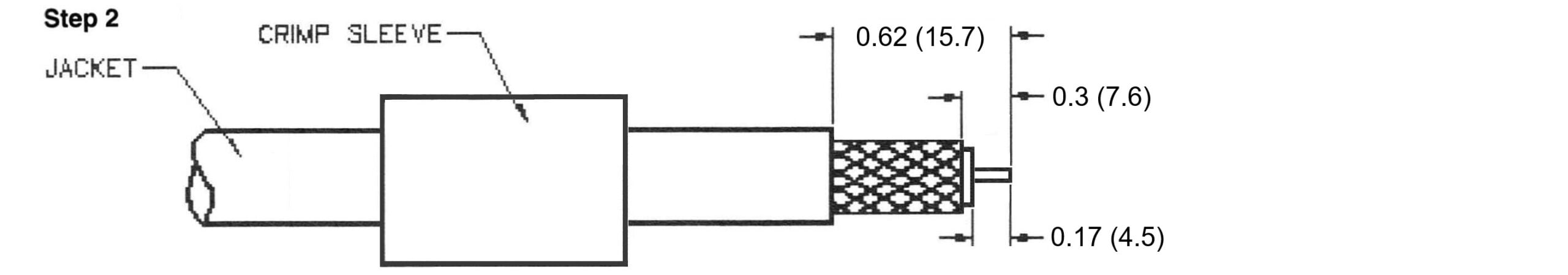 Type N Female Bulkhead Crimp Connector for RG-58, LMR-195 7307-N-58 Installation Guide Step 2 - Max-Gain Systems, Inc.