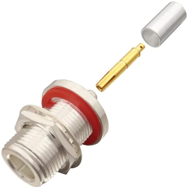 Type N Female Bulkhead Crimp Connector for RG-58, LMR-195 7307-N-58 v2 800x800 - Max-Gain Systems, Inc.