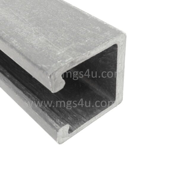 CHN-1625-1625-200-125-F 1.625 On-Side x 1.625 On-Side x 0.125 inch WALL x 0.200 base Fiberglass Channel laying flat v2 800x800 - Max-Gain Systems, Inc.